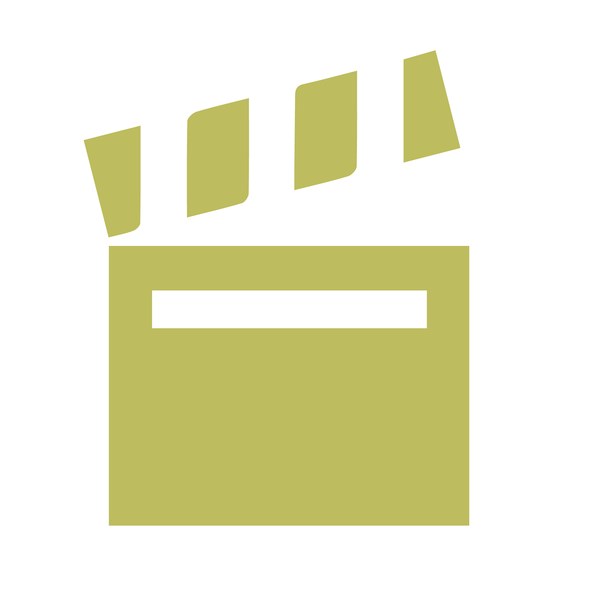 A clapperboard icon depicting that Luis Yera's premium package could cover the copy used for a short film that captures the emotions of the target audience directing those who connect to sew into the brand.